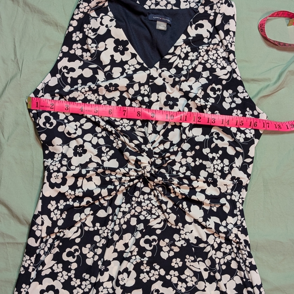 Tommy Hilfiger Navy and White Floral Midi Dress - Picture 3 of 5